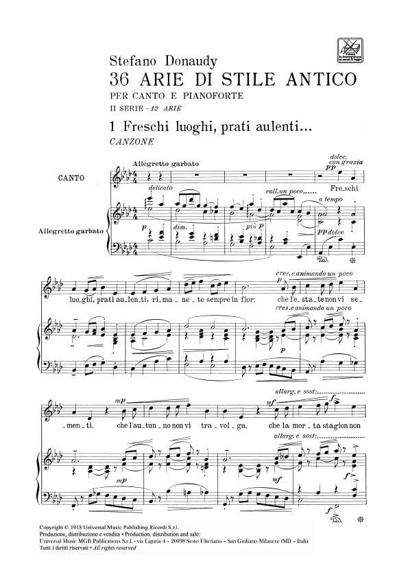 36 Arie Di Stile Antico Ii Serie - pro zpěv a klavír